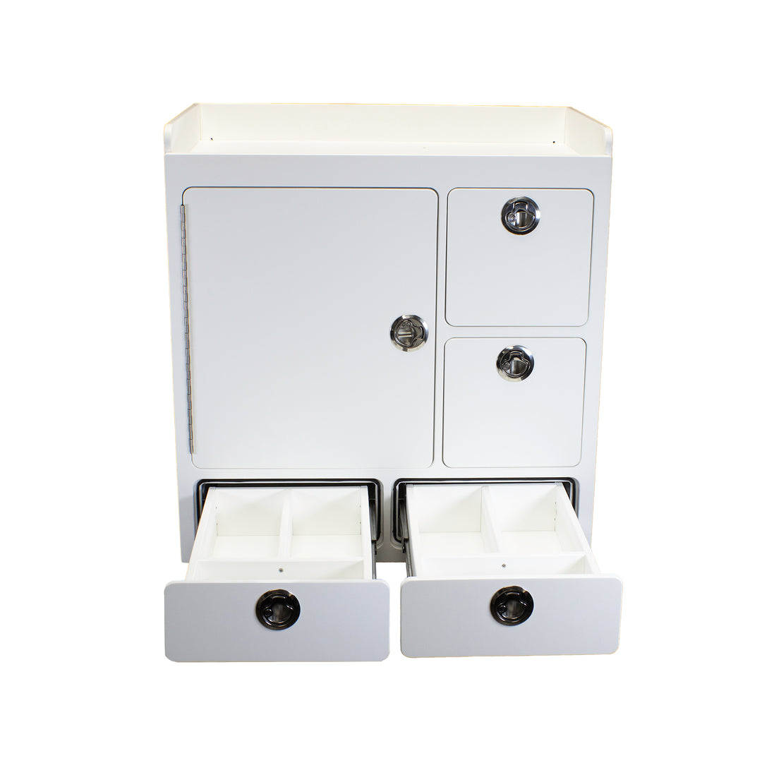 flush mounted tackle box Free Standing Tackle Storage Unit- 27.5" W x 28.625" H x 17.25" D – Fin-Addict Marine